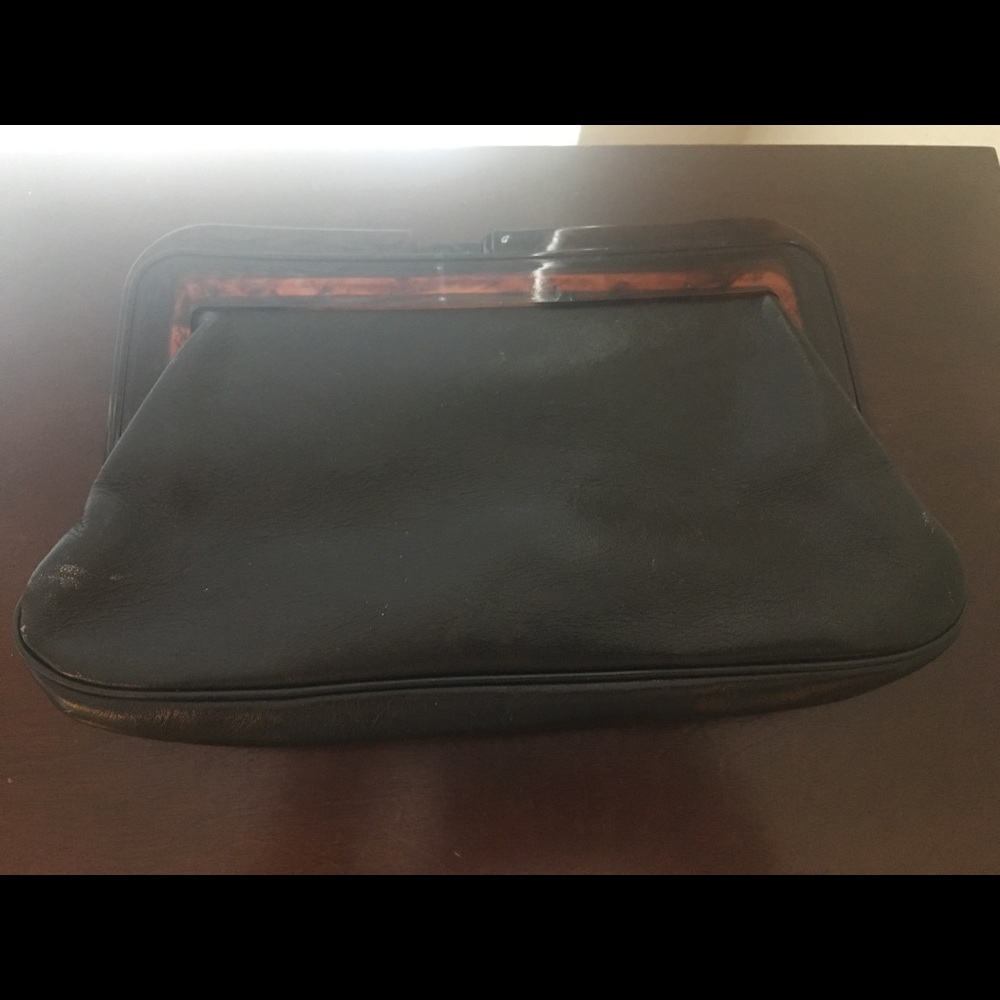 Vintage leather tortoise clutch